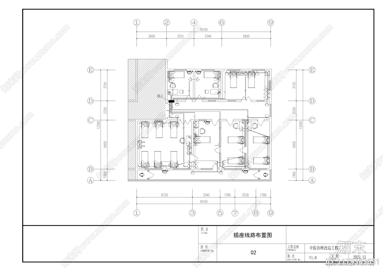 现代其他医疗空间施工图下载【ID:1179383631】