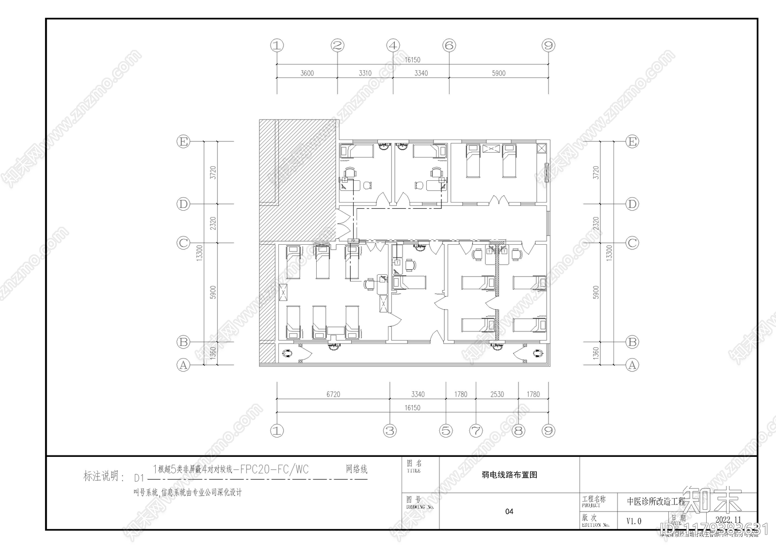 现代其他医疗空间施工图下载【ID:1179383631】