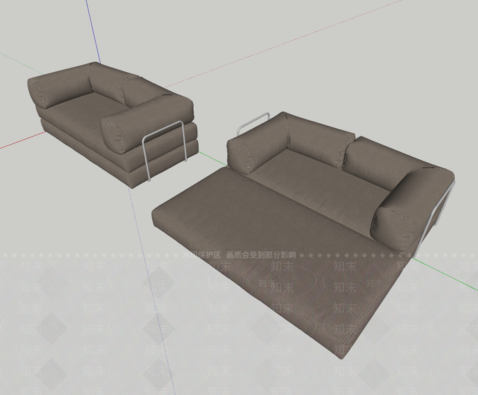 现代沙发床SU模型下载【ID:1179391178】