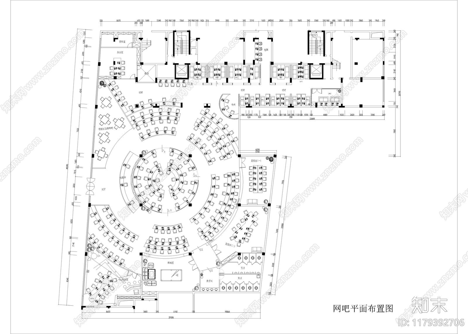 现代网吧施工图下载【ID:1179392706】