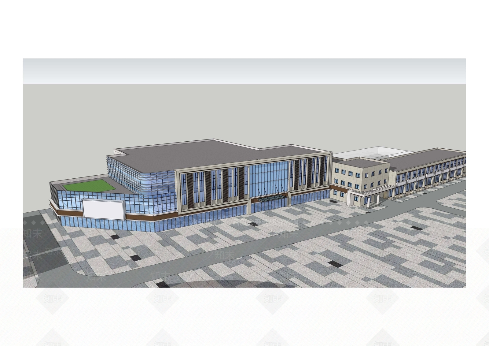 现代商场建筑SU模型下载【ID:1179395335】