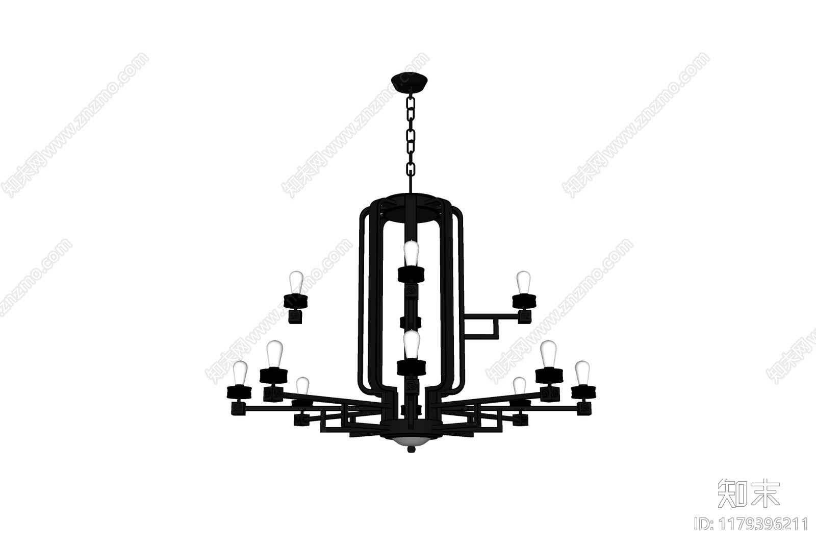 新中式中式吊灯SU模型下载【ID:1179396211】