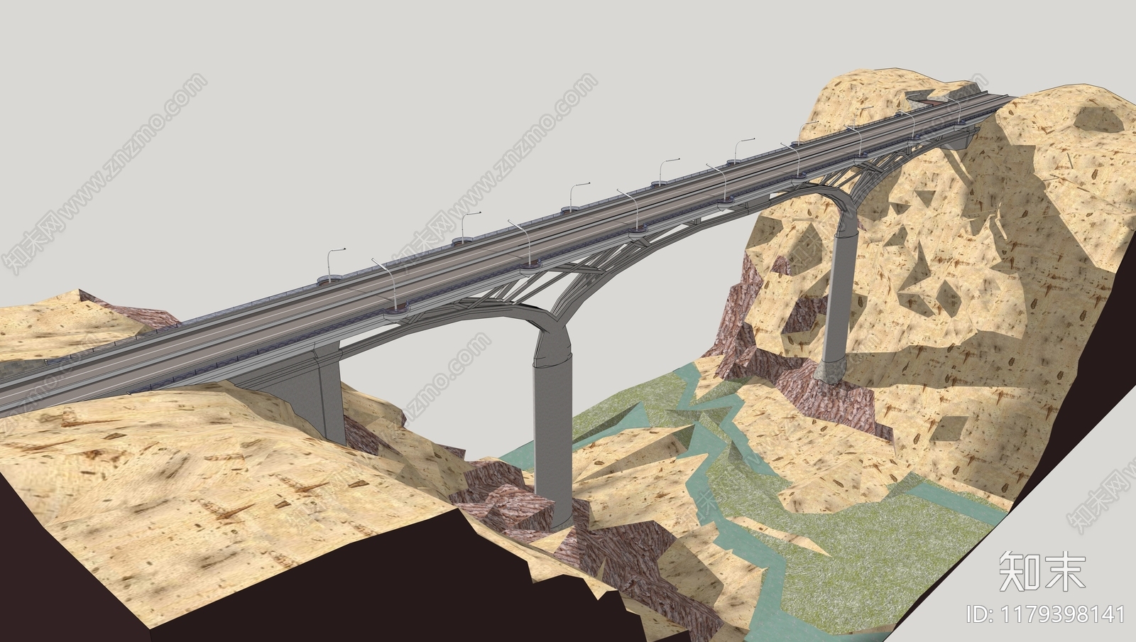 现代大桥SU模型下载【ID:1179398141】