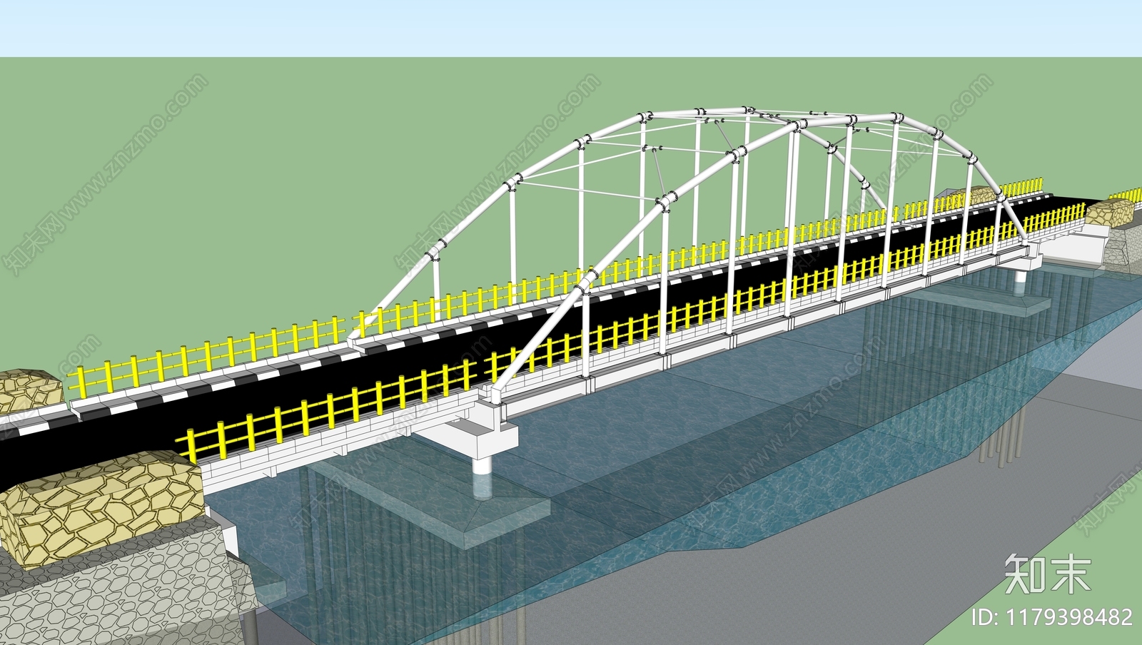 现代大桥SU模型下载【ID:1179398482】