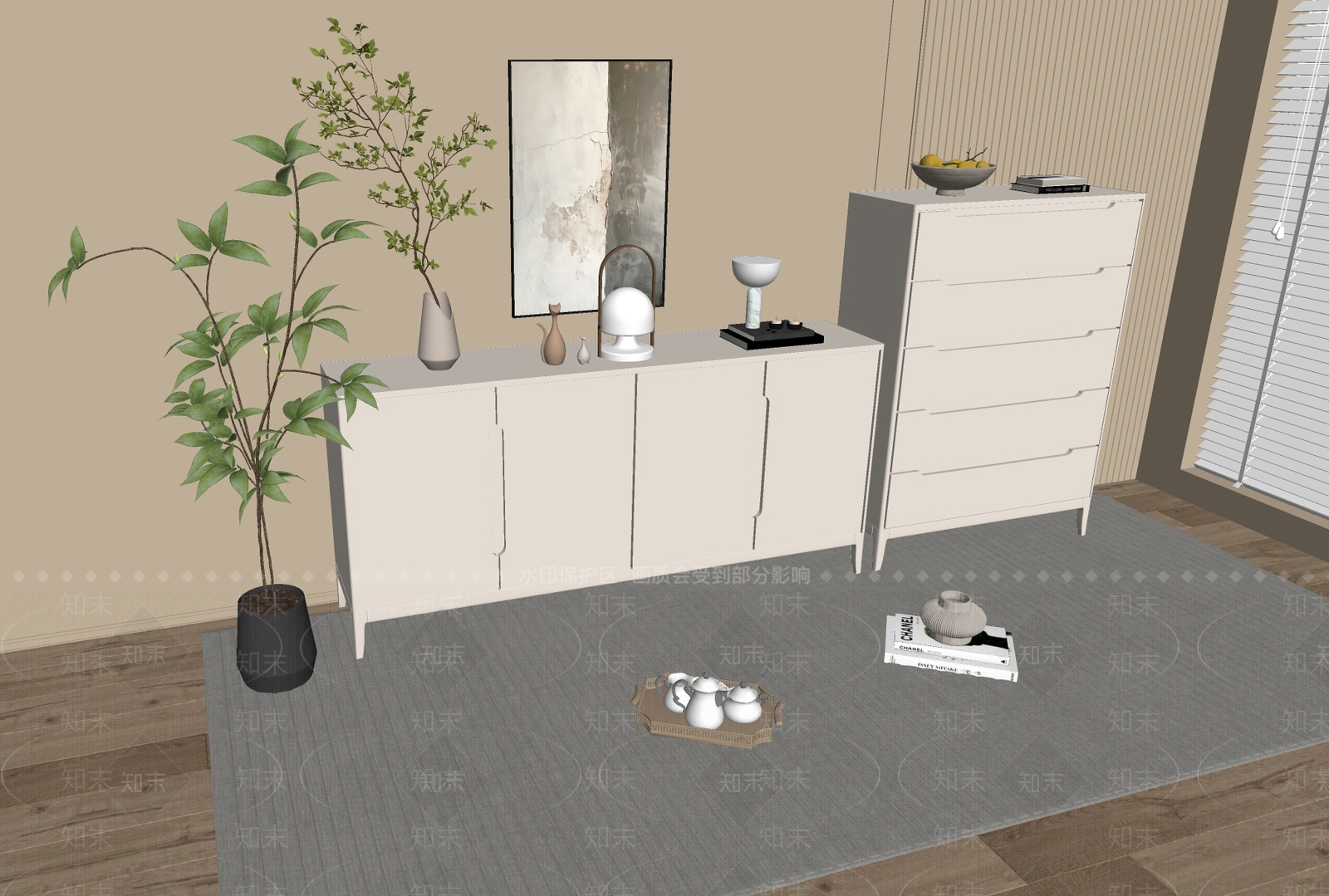 现代轻奢斗柜SU模型下载【ID:1179399827】