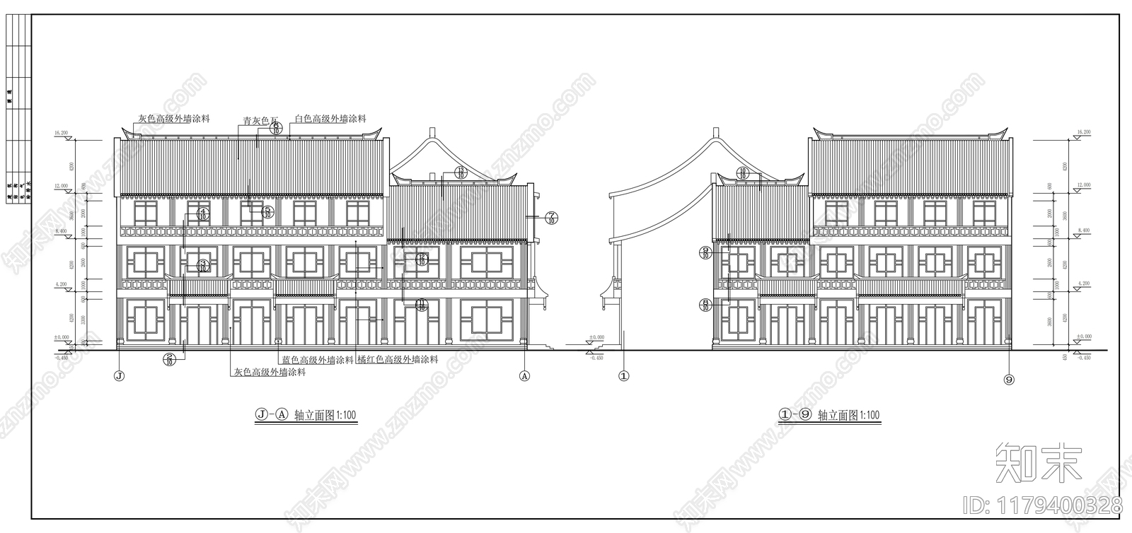 现代古建施工图下载【ID:1179400328】