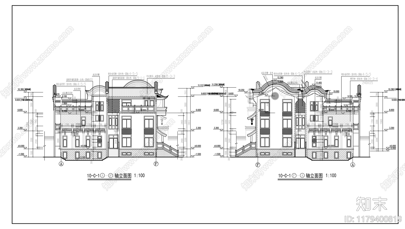 现代住宅楼建筑cad施工图下载【ID:1179400819】