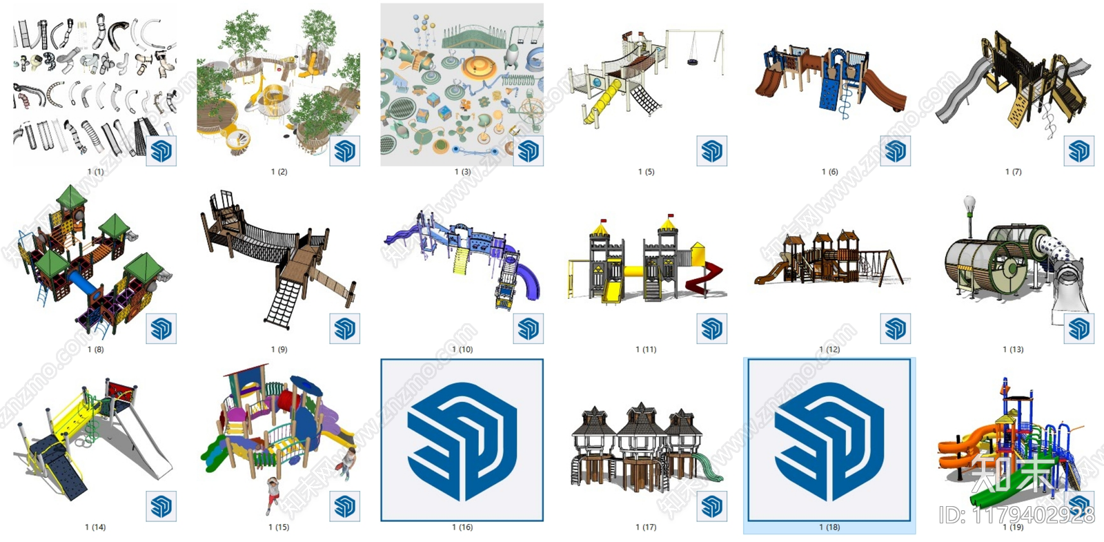 游乐设施SU模型下载【ID:1179402928】