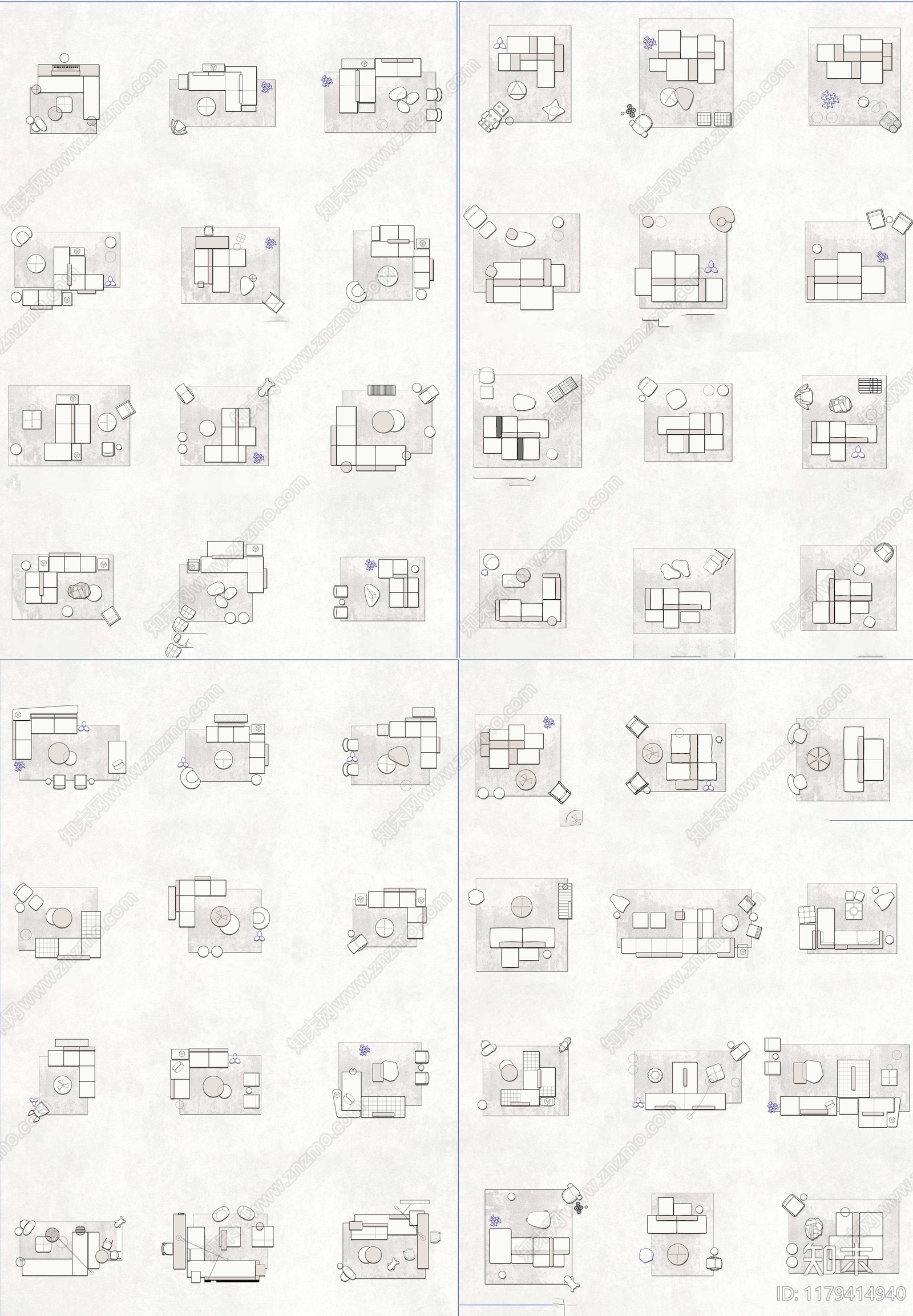 现代极简沙发施工图下载【ID:1179414940】