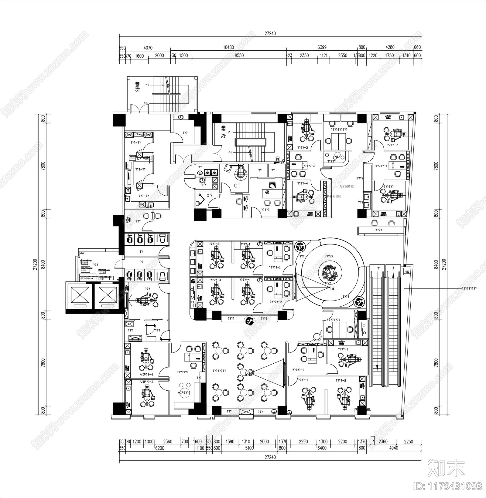 现代医院cad施工图下载【ID:1179431093】