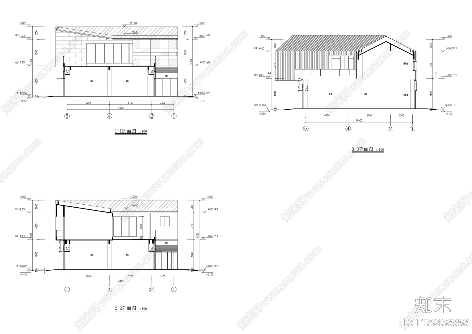 现代商业街施工图下载【ID:1179438358】