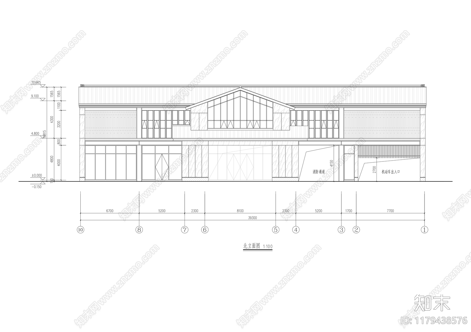 新中式售楼处建筑施工图下载【ID:1179438576】