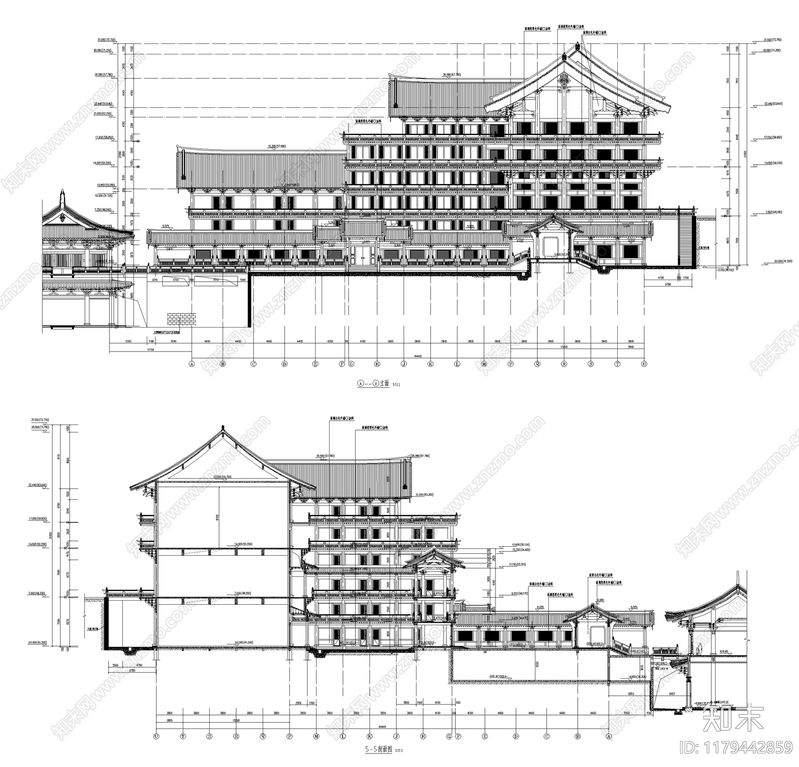 中式古建施工图下载【ID:1179442859】