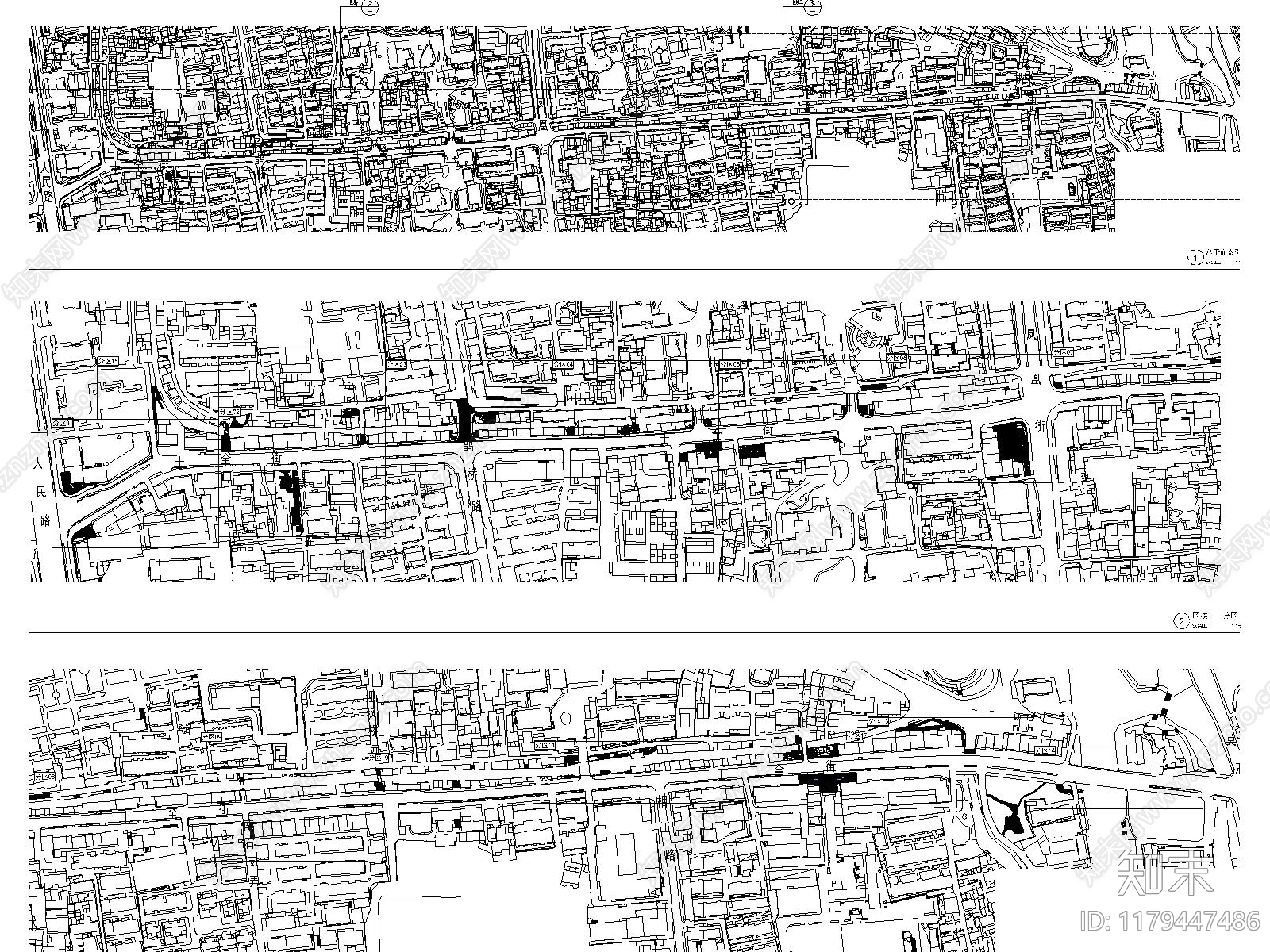 现代道路绿化cad施工图下载【ID:1179447486】