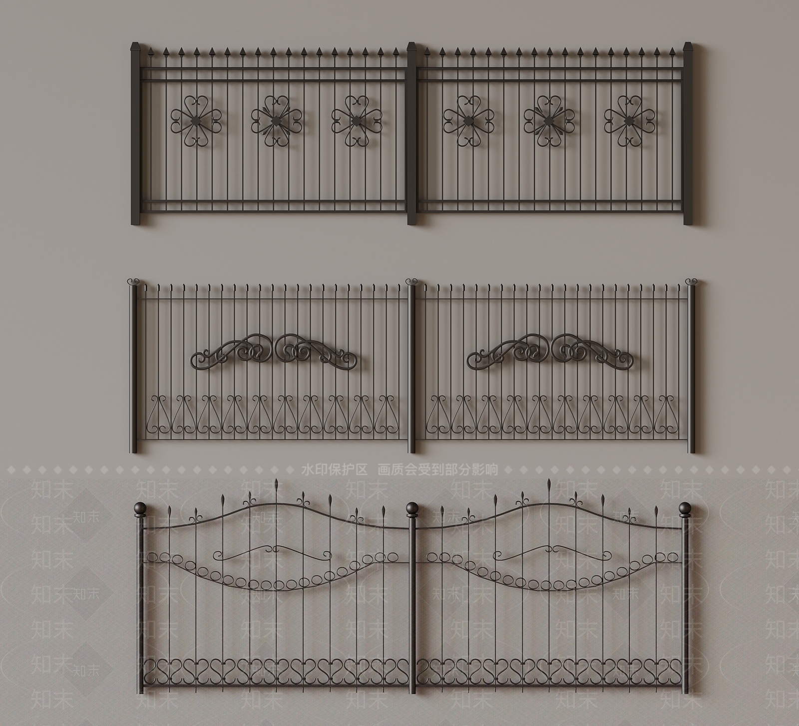 现代栏杆3D模型下载【ID:1179450073】