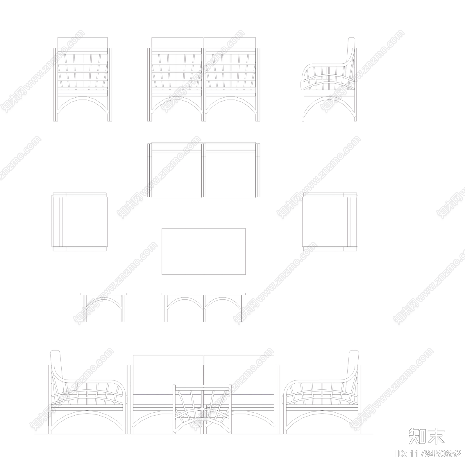 现代桌椅施工图下载【ID:1179450652】