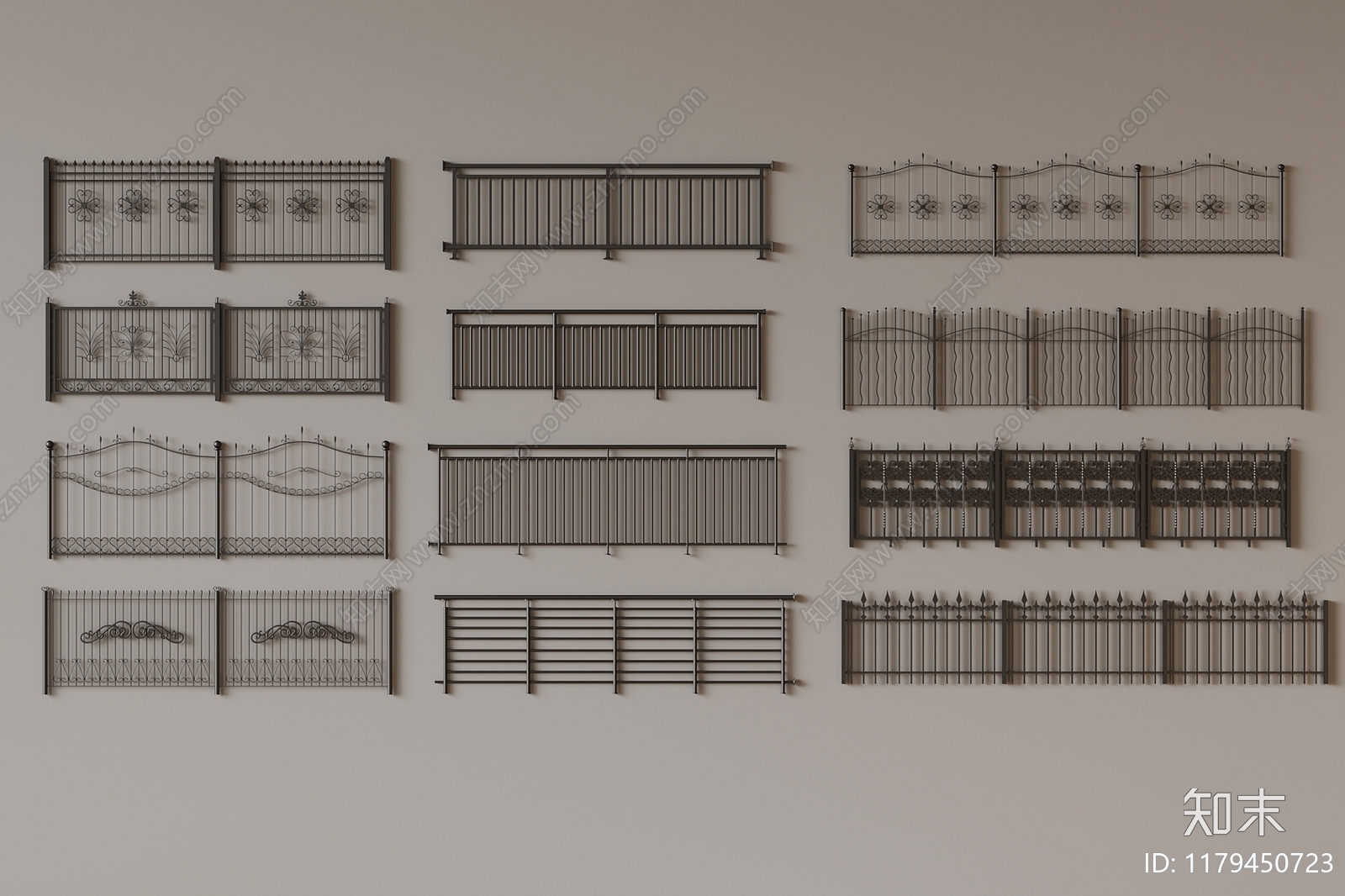 现代栏杆3D模型下载【ID:1179450723】