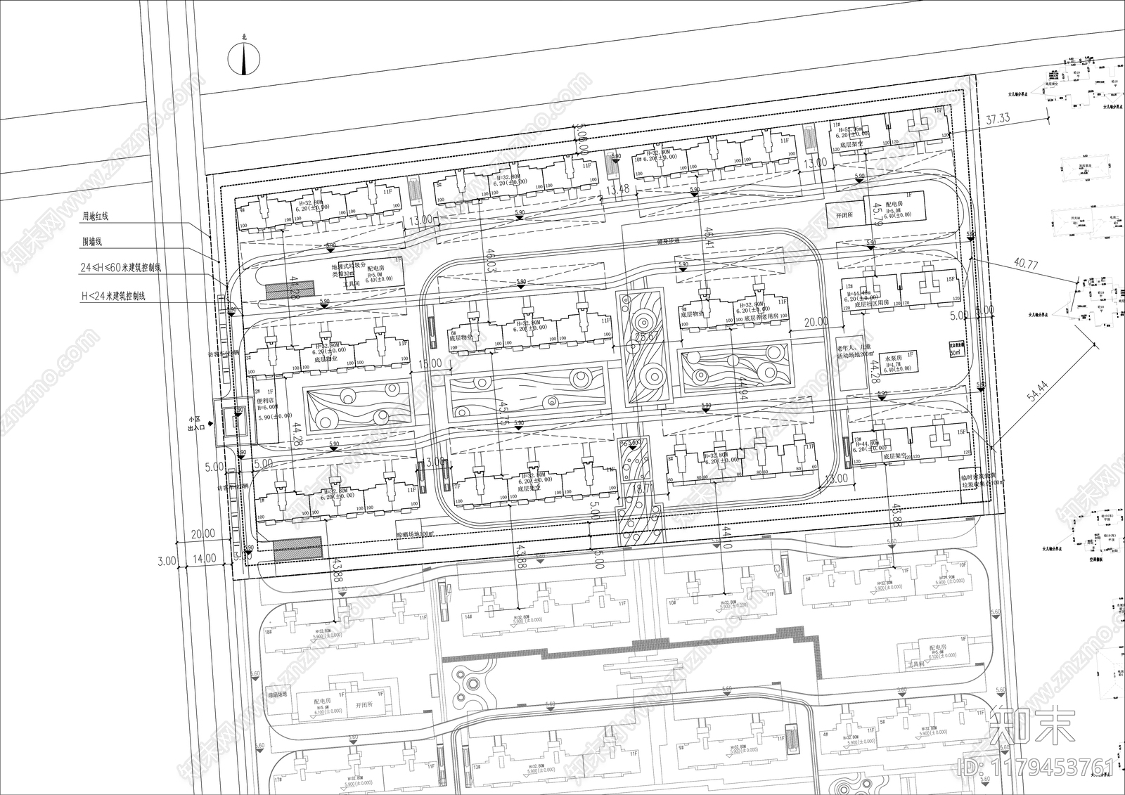 现代住宅楼建筑施工图下载【ID:1179453761】