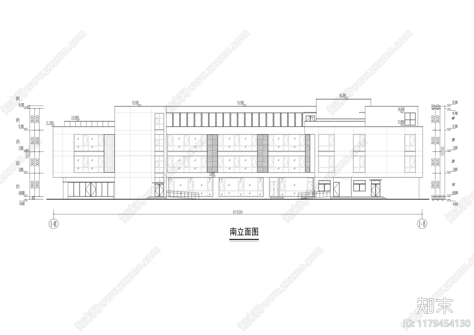现代行政机构建筑cad施工图下载【ID:1179454130】