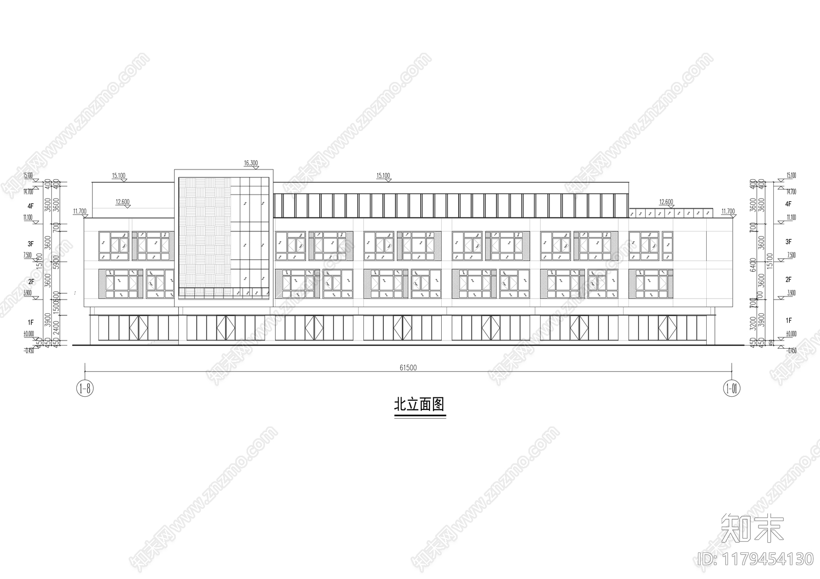 现代行政机构建筑cad施工图下载【ID:1179454130】