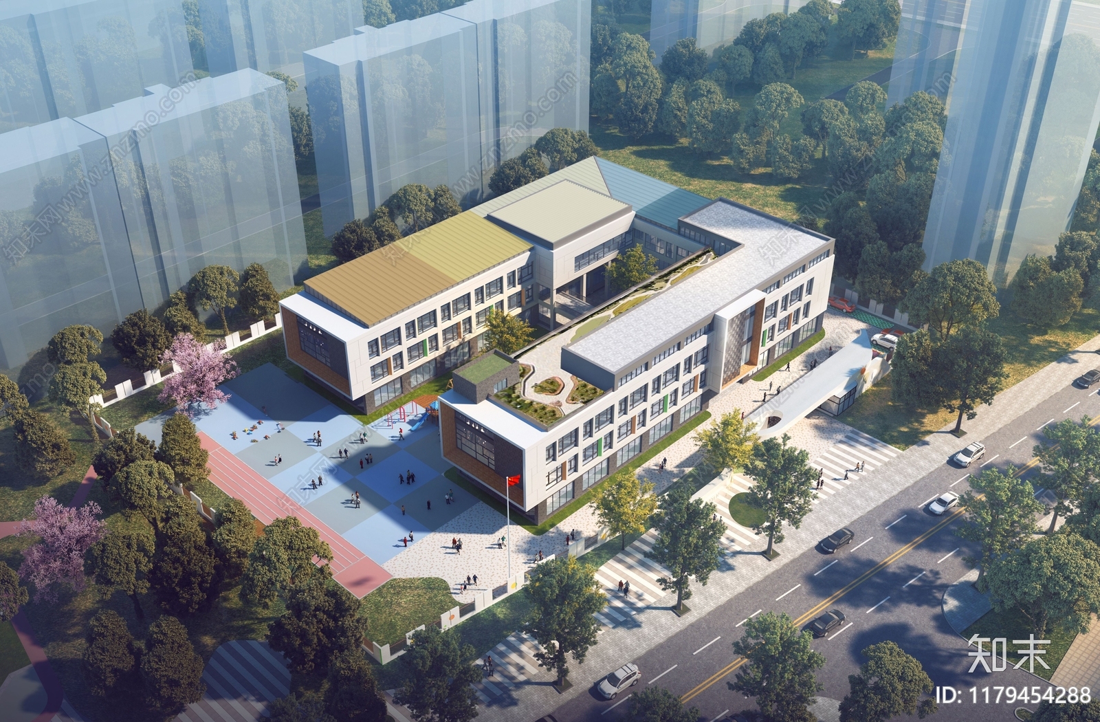现代幼儿园建筑cad施工图下载【ID:1179454288】