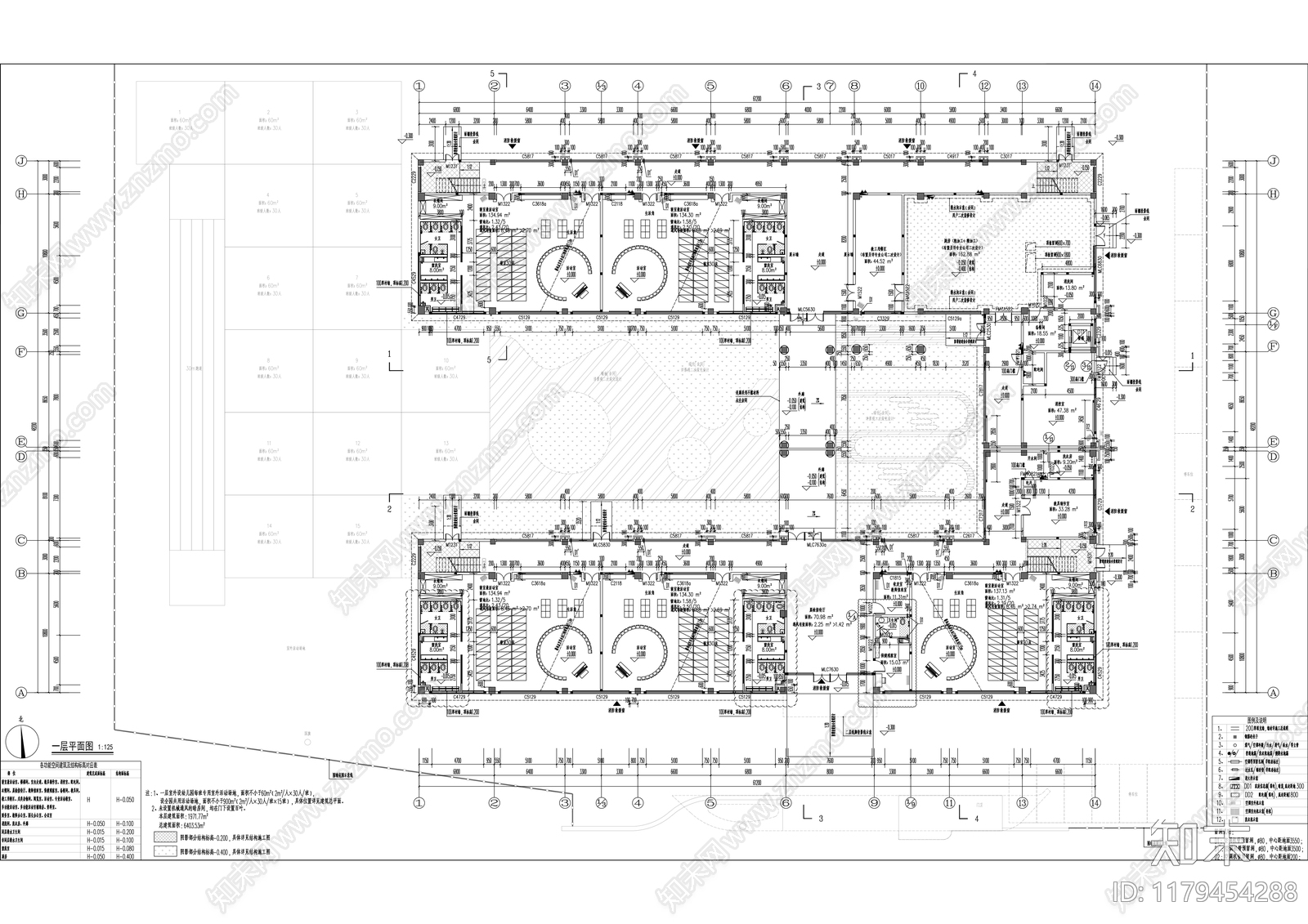 现代幼儿园建筑cad施工图下载【ID:1179454288】