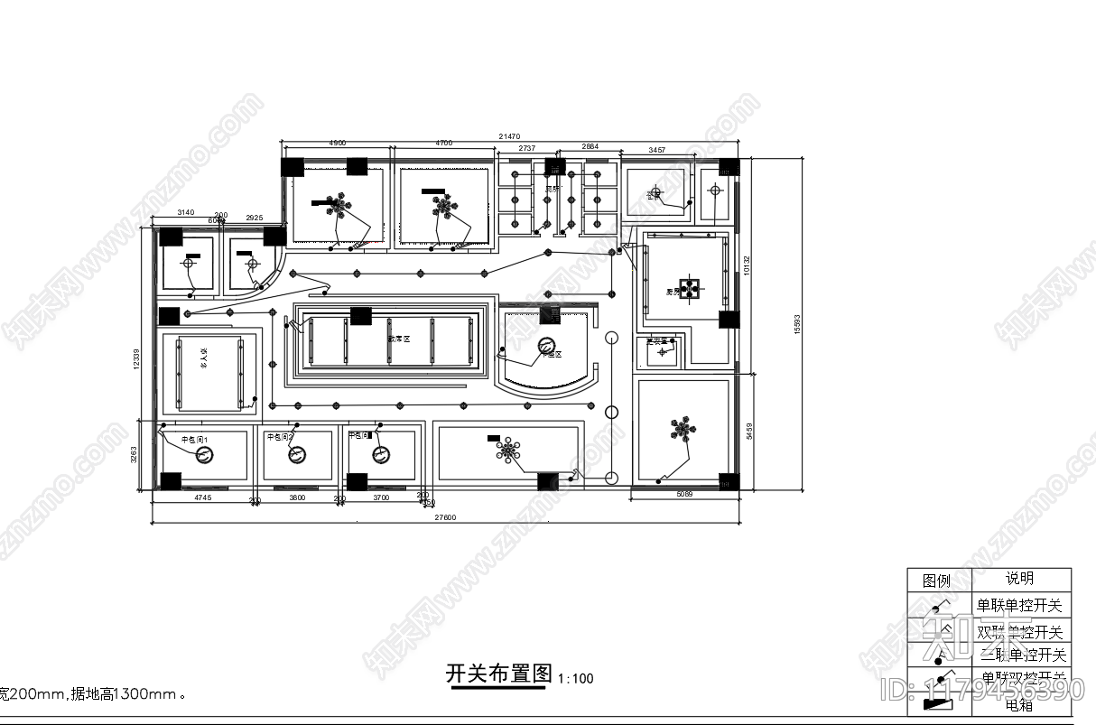 中式中餐厅施工图下载【ID:1179456390】