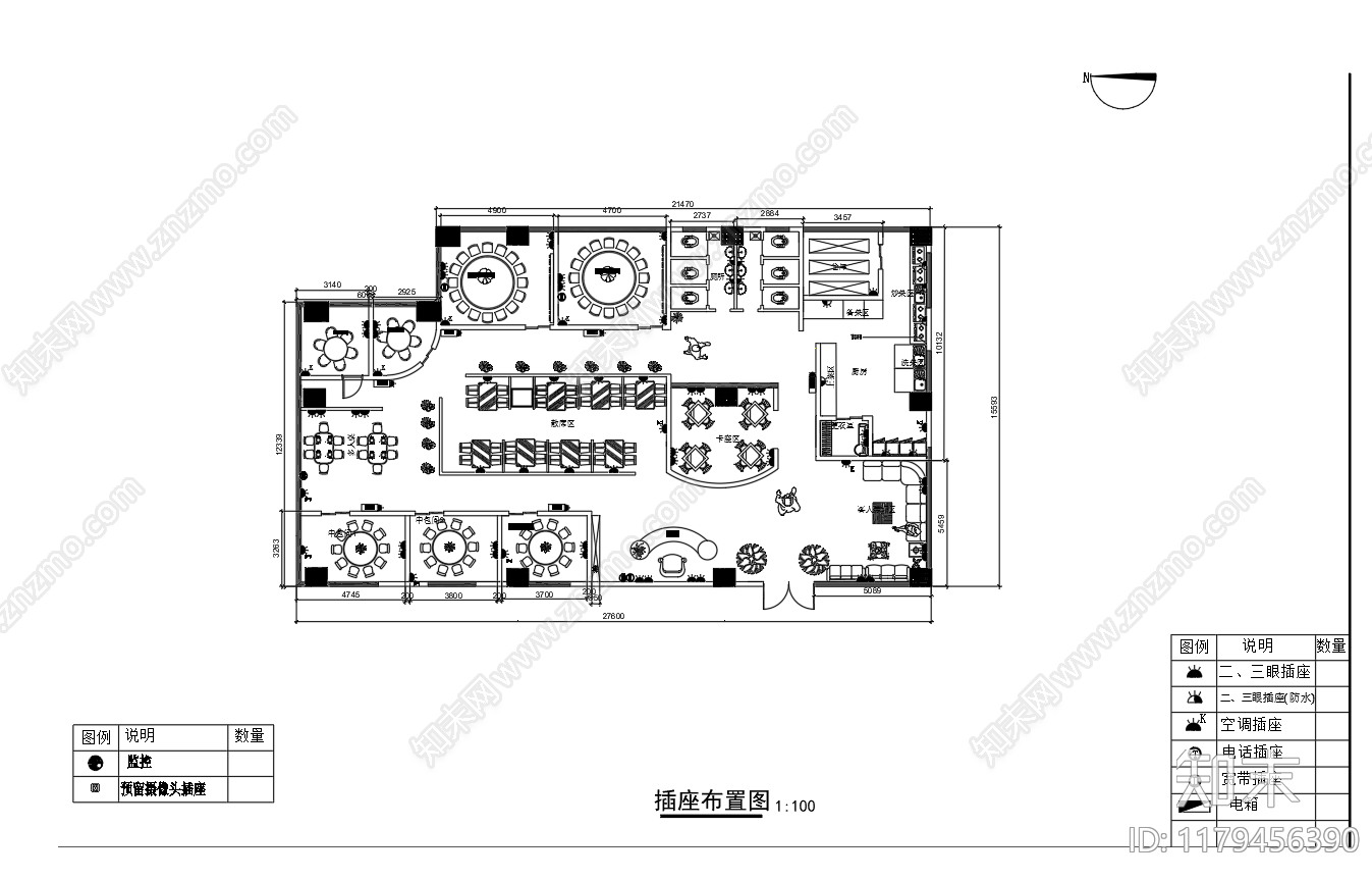 中式中餐厅施工图下载【ID:1179456390】