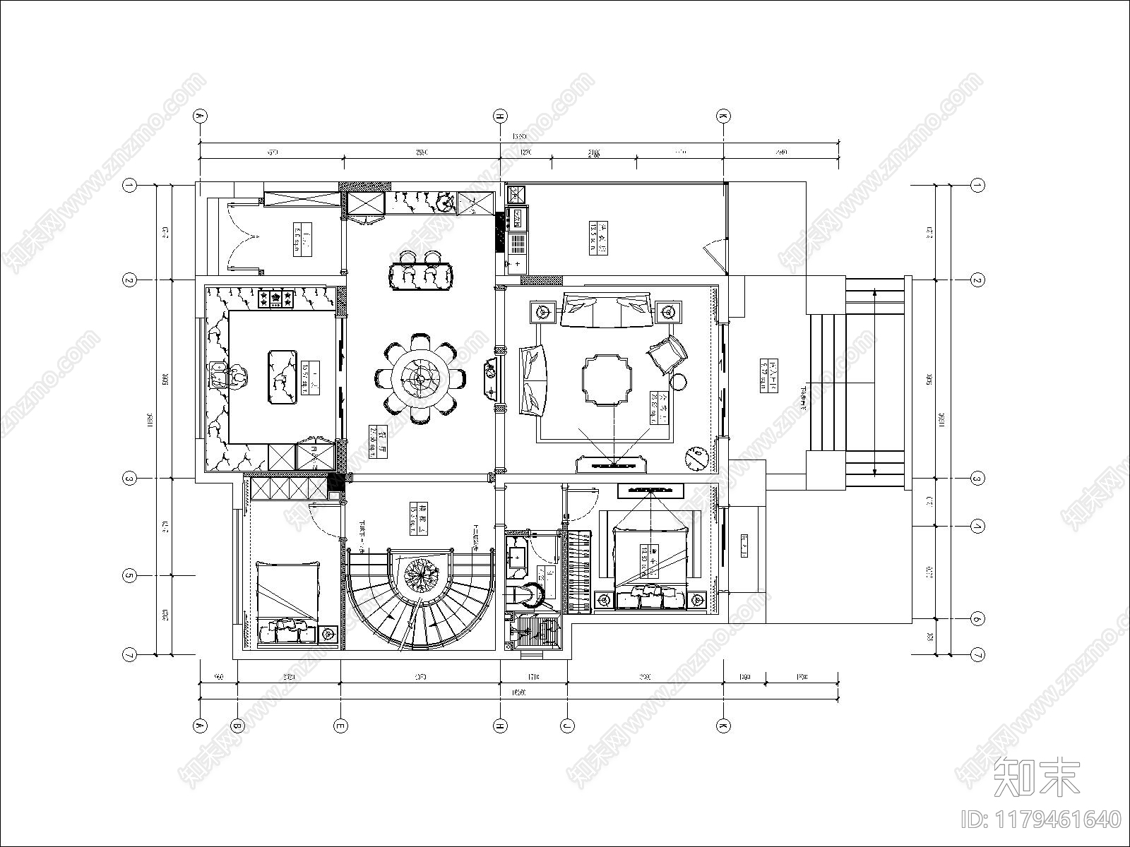 别墅cad施工图下载【ID:1179461640】