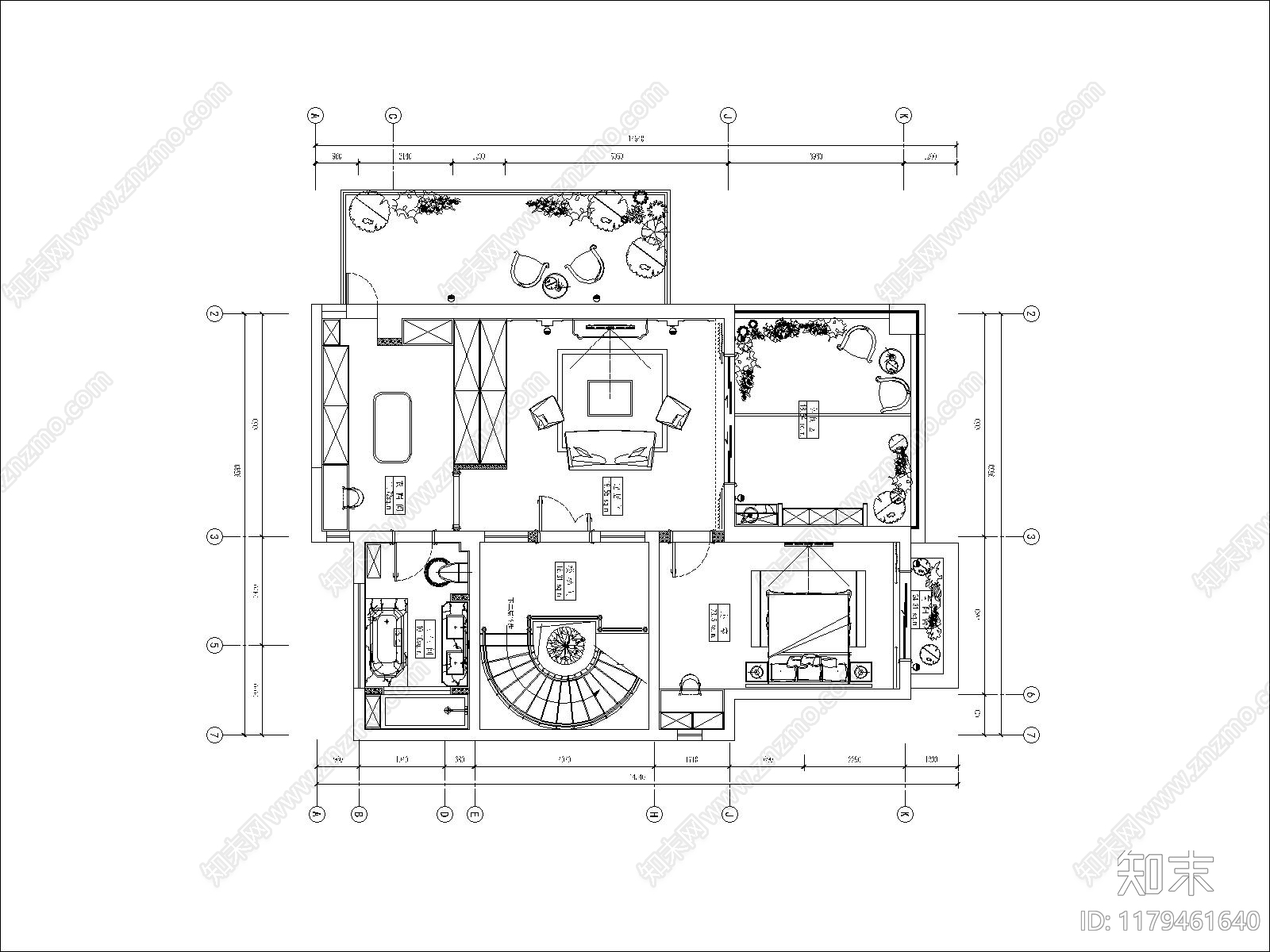 别墅cad施工图下载【ID:1179461640】