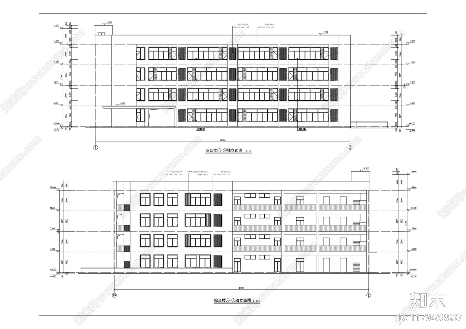 现代学校建筑cad施工图下载【ID:1179463837】