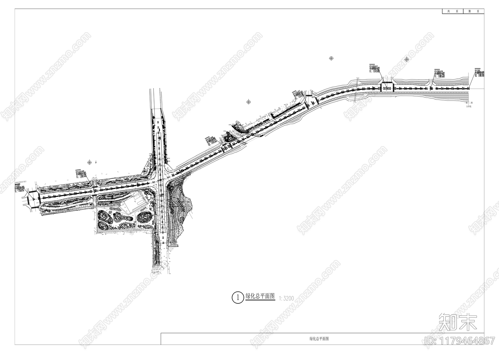 现代道路绿化cad施工图下载【ID:1179464867】