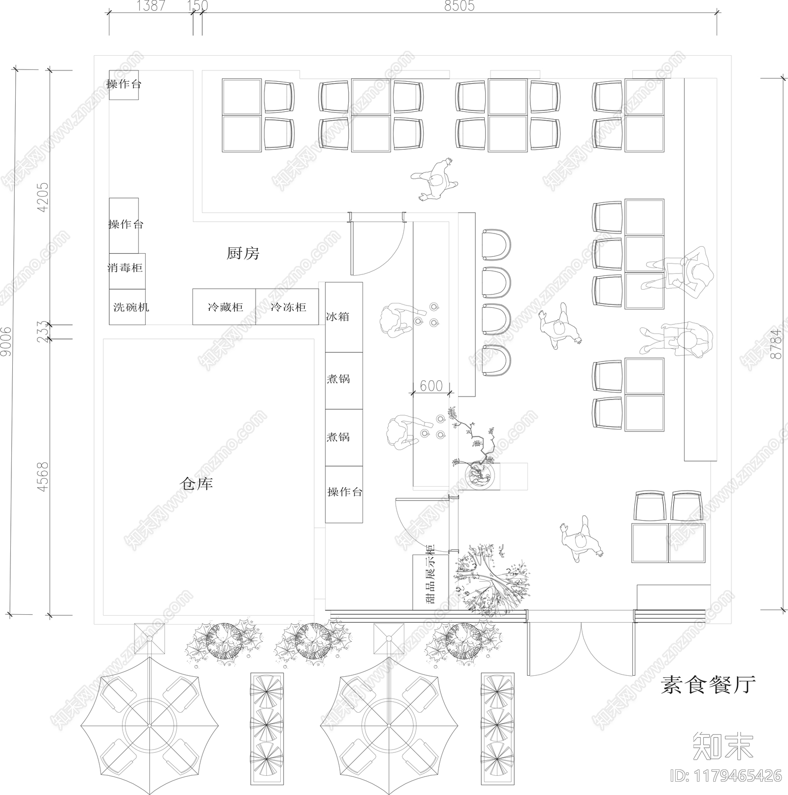 现代其他餐饮空间cad施工图下载【ID:1179465426】