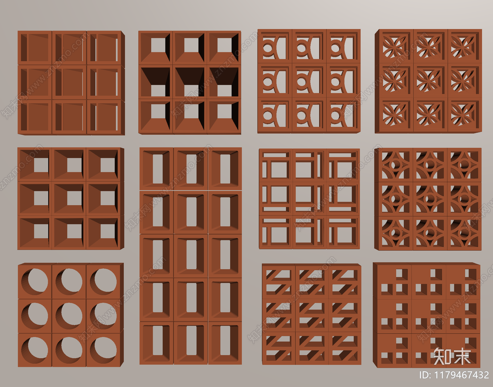 现代砖SU模型下载【ID:1179467432】