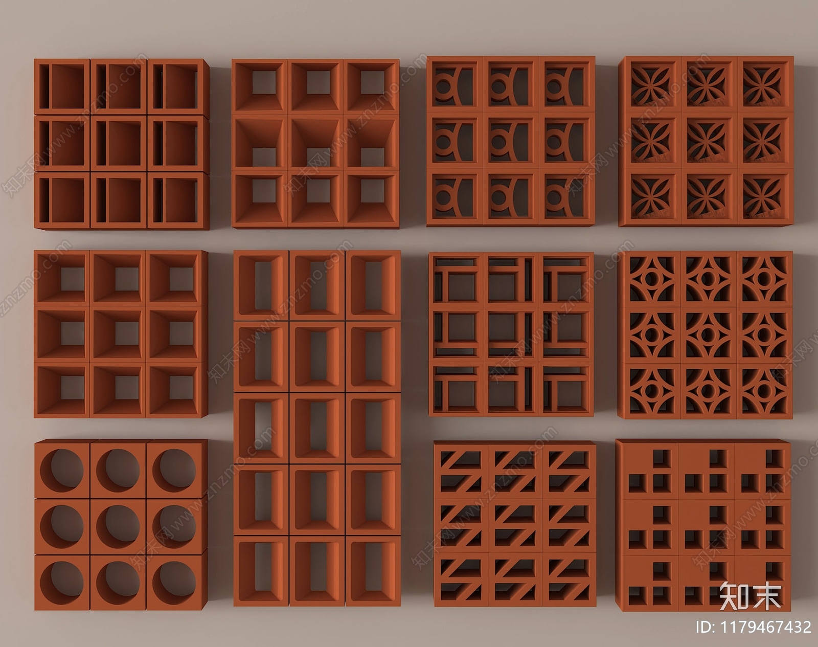 现代砖SU模型下载【ID:1179467432】