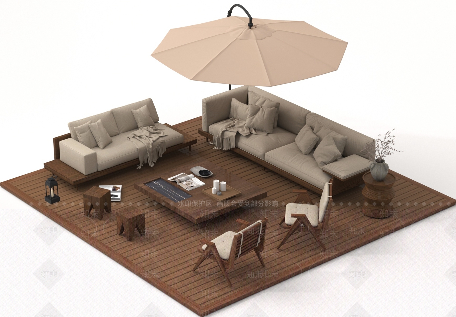 现代沙发凳3D模型下载【ID:1179467991】