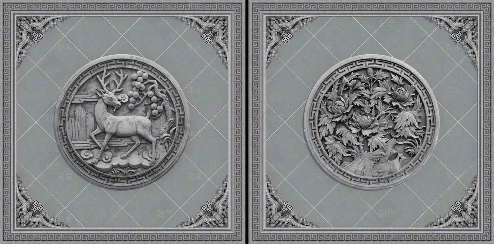 中式新中式石雕贴图下载【ID:1179472410】