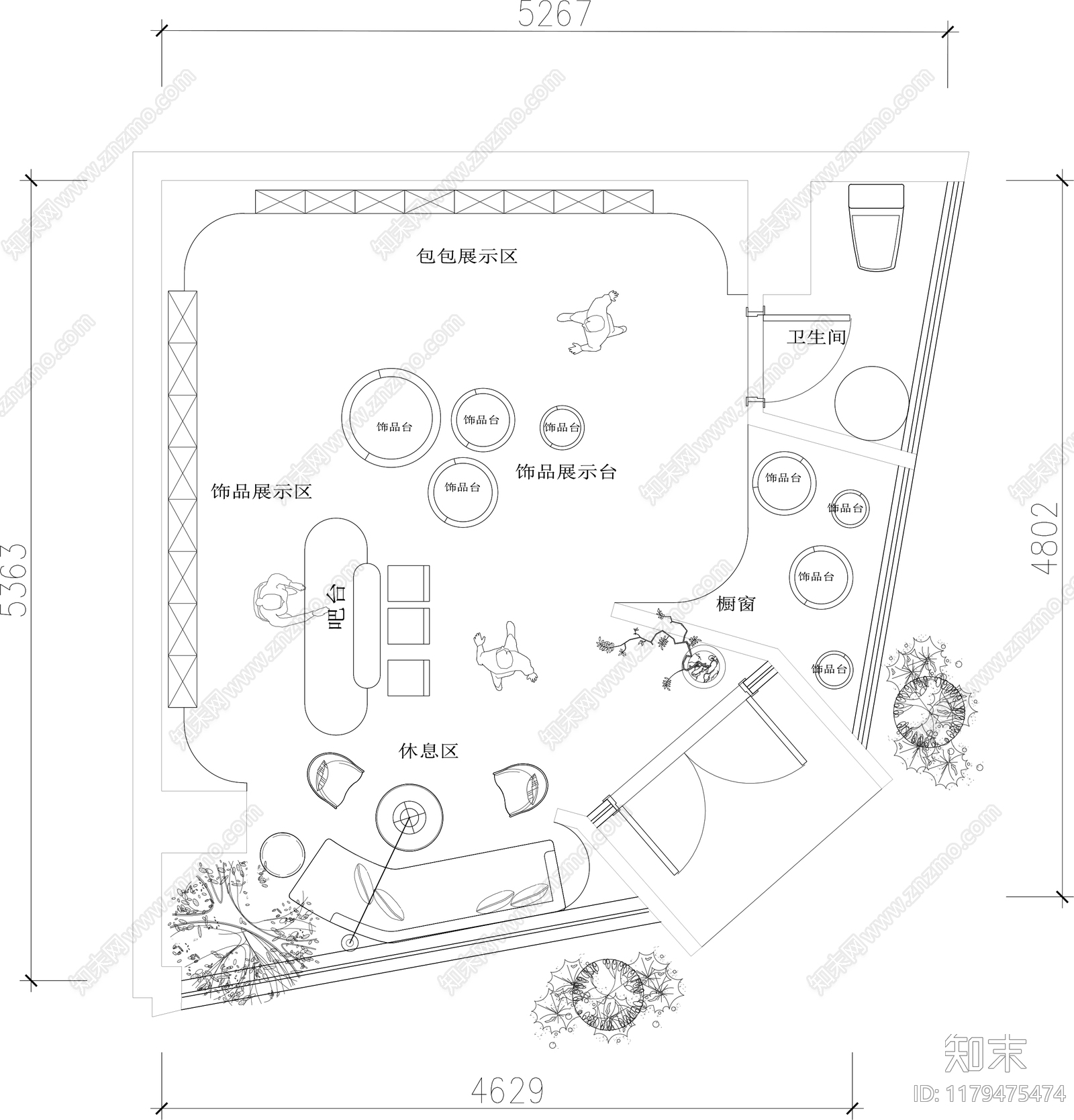 现代其他商业空间cad施工图下载【ID:1179475474】