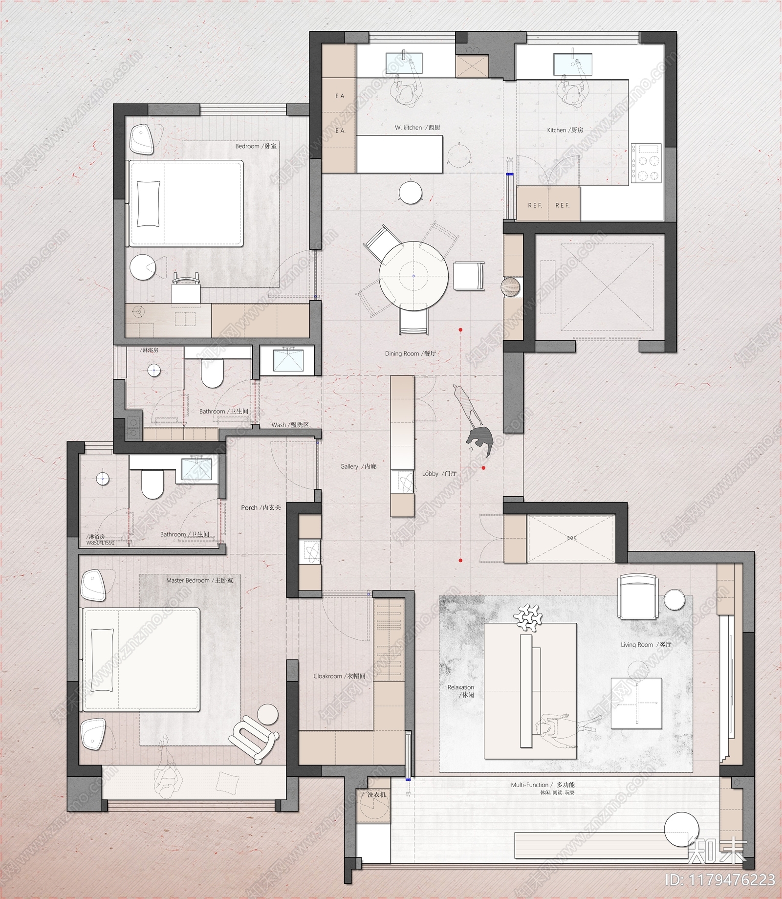 平层cad施工图下载【ID:1179476223】