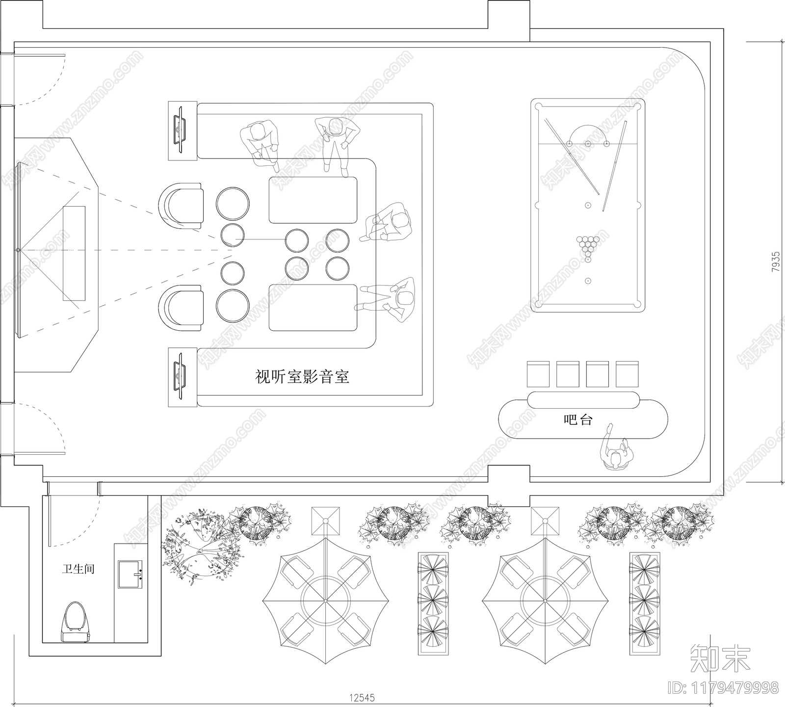 现代影音室施工图下载【ID:1179479998】