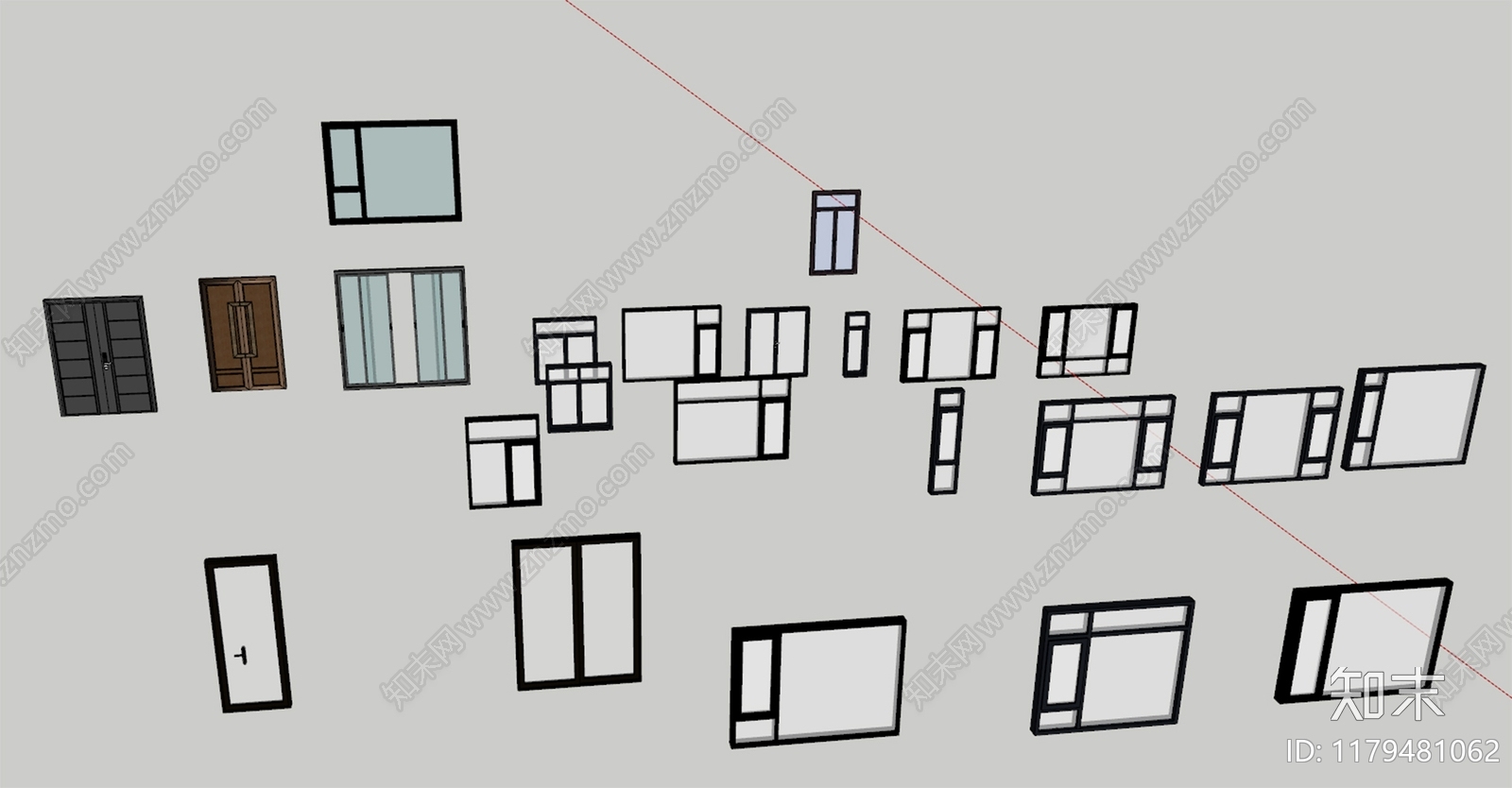 现代极简窗户组合SU模型下载【ID:1179481062】