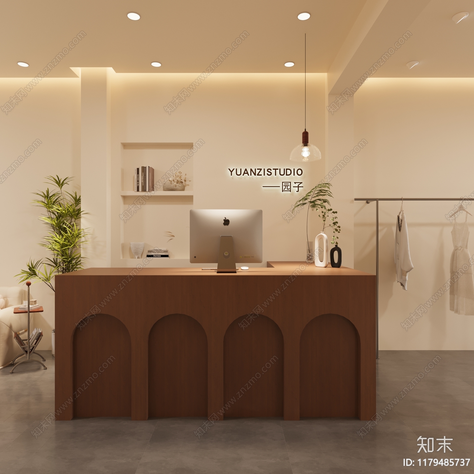 现代极简服装店3D模型下载【ID:1179485737】