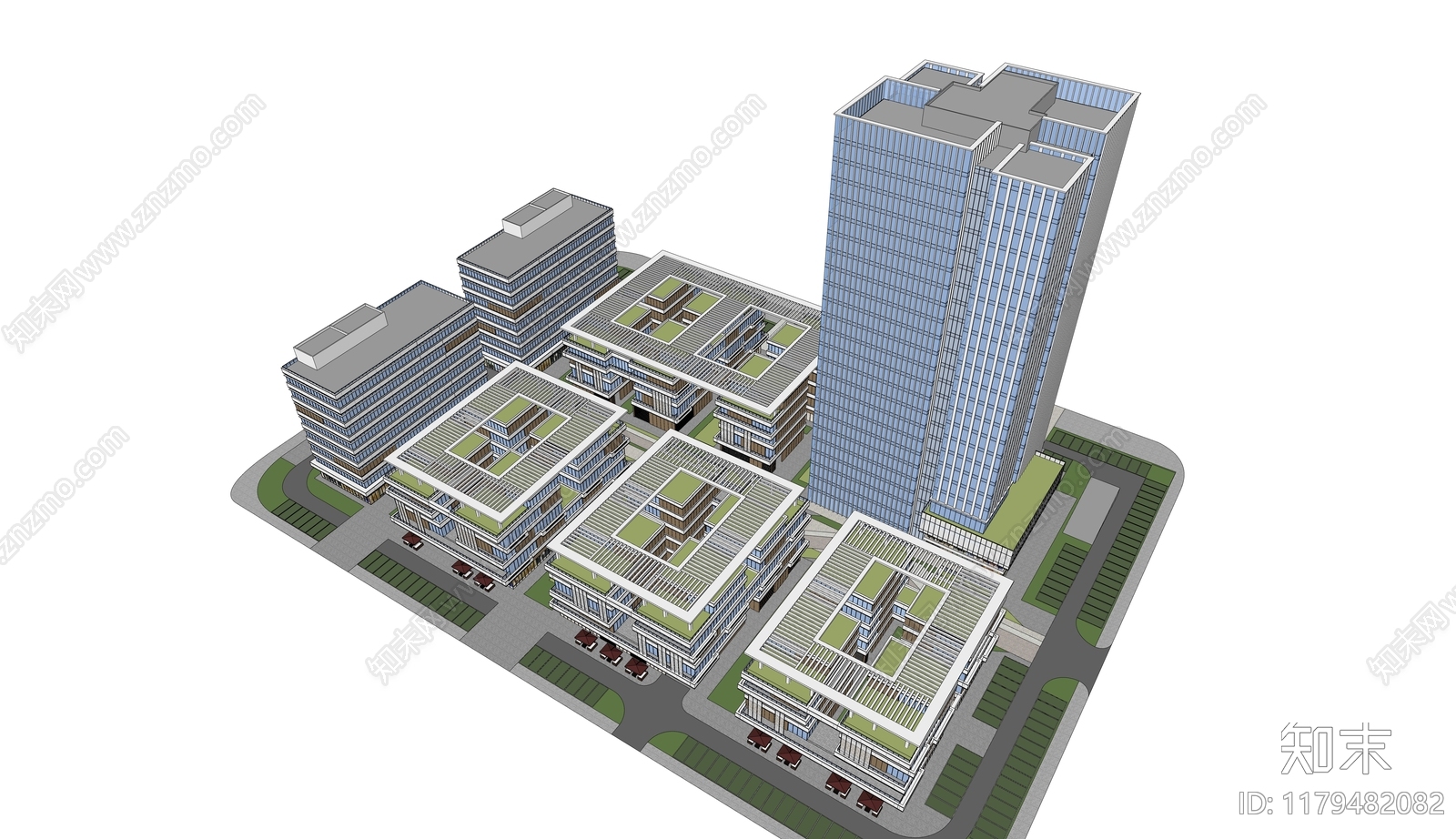 现代办公楼SU模型下载【ID:1179482082】