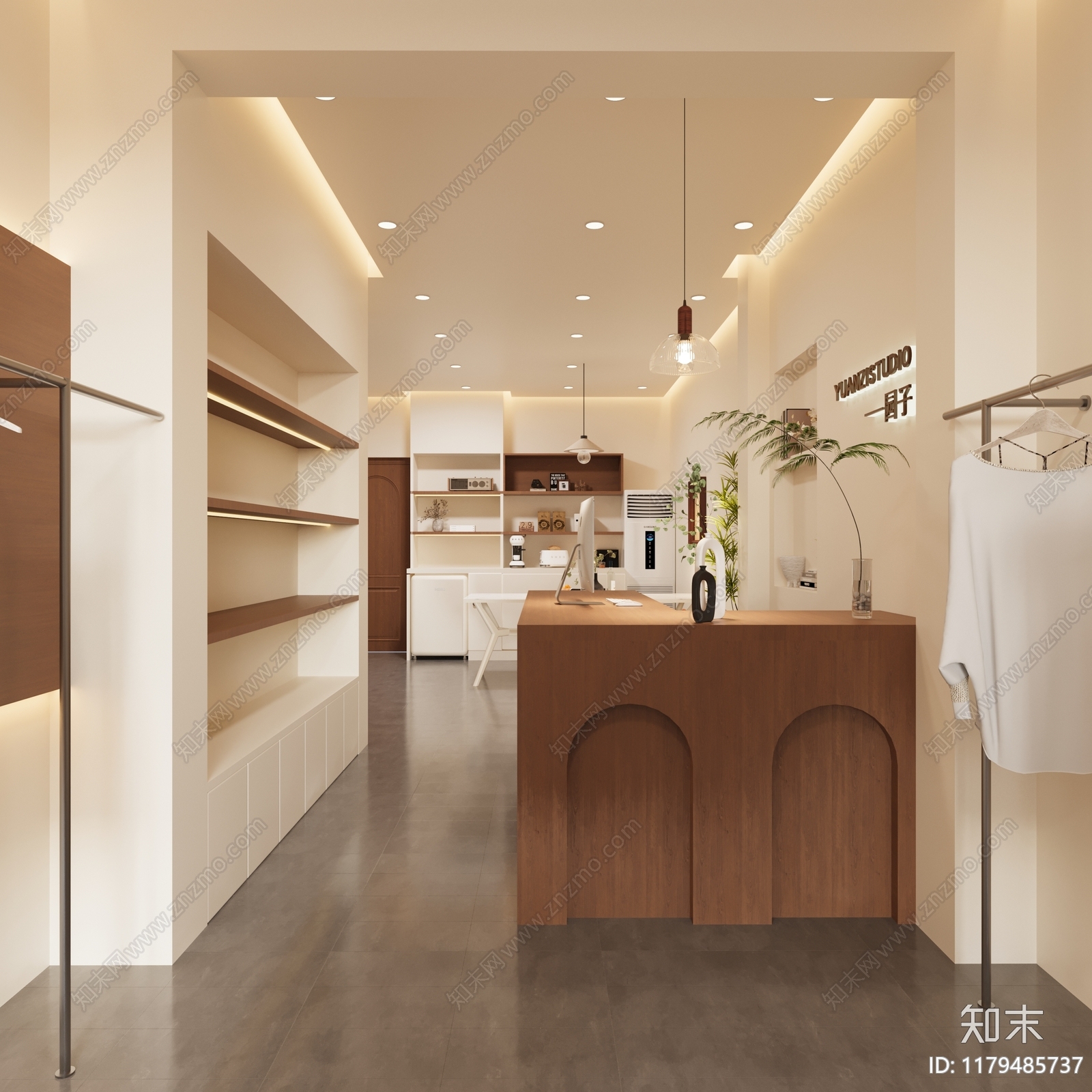 现代极简服装店3D模型下载【ID:1179485737】