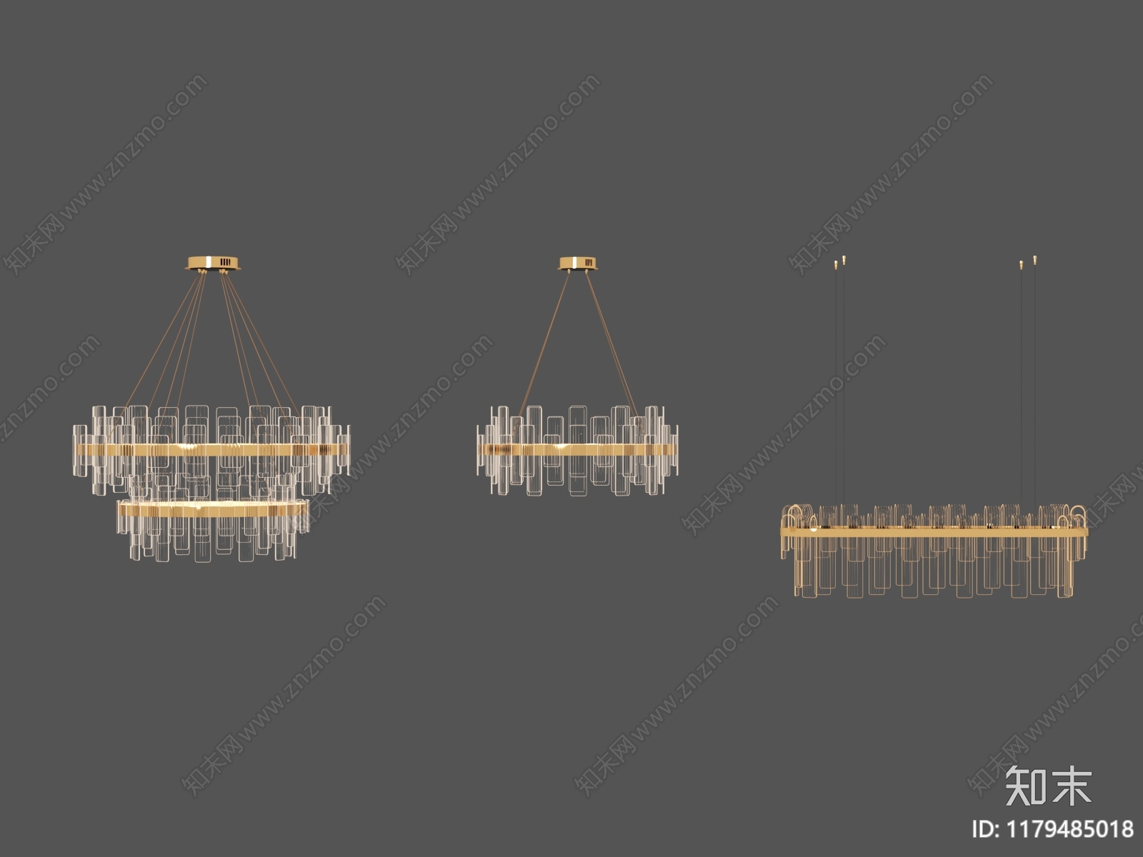 轻奢吊灯3D模型下载【ID:1179485018】