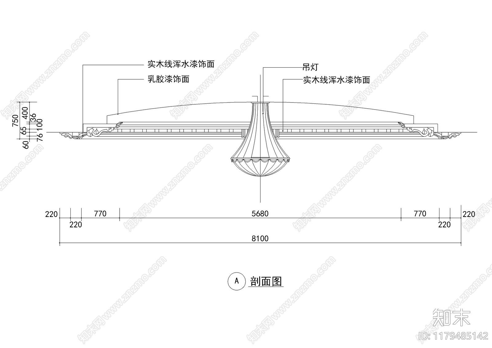 现代吊顶节点cad施工图下载【ID:1179485142】