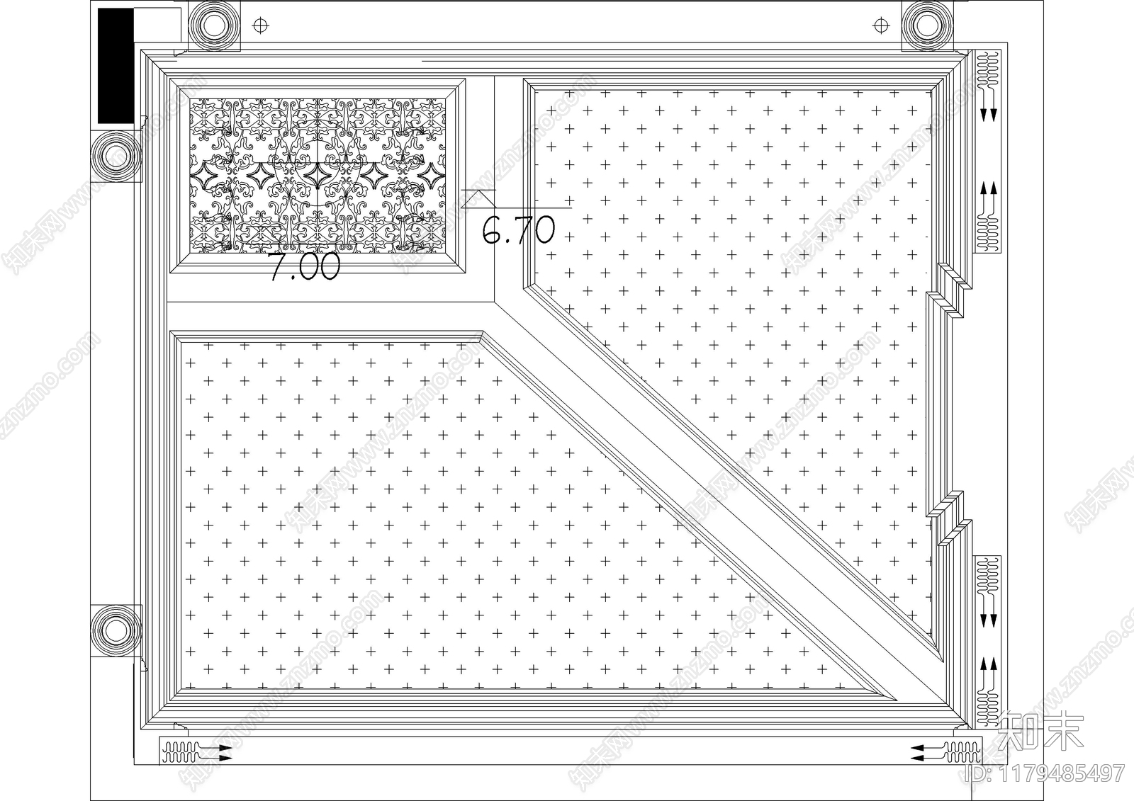 现代吊顶节点cad施工图下载【ID:1179485497】