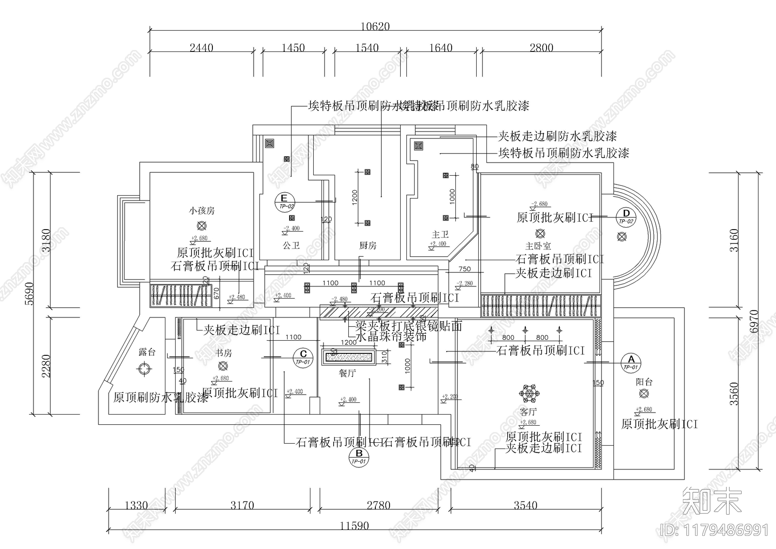 现代吊顶节点cad施工图下载【ID:1179486991】