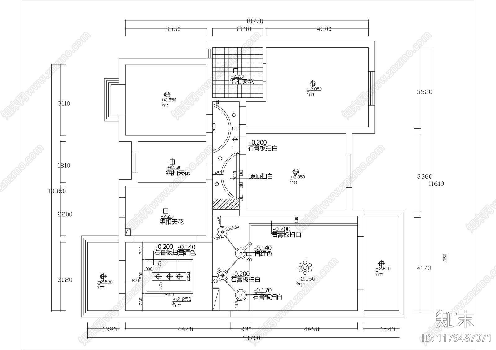 现代吊顶节点cad施工图下载【ID:1179487071】