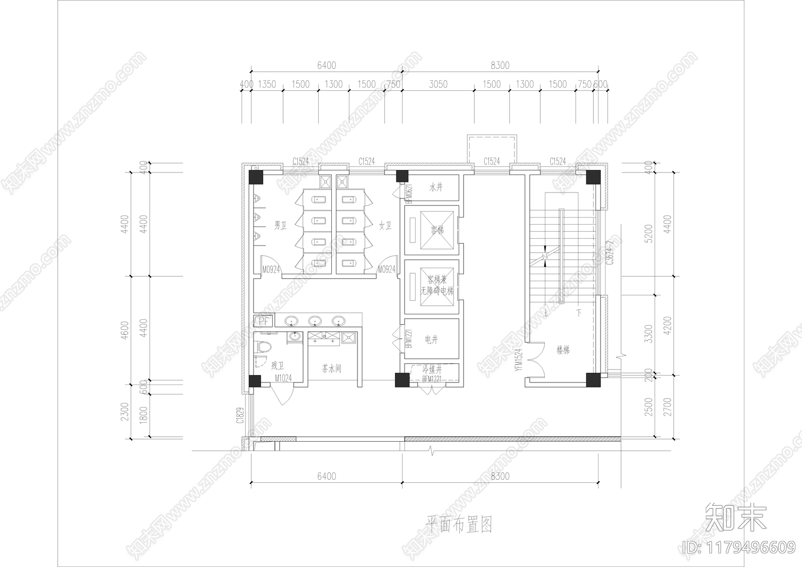 现代公共卫生间施工图下载【ID:1179496609】